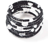 FBT - Black and Crystal Custom Handmade Wrap Around Bracelets - FashionByTeresa